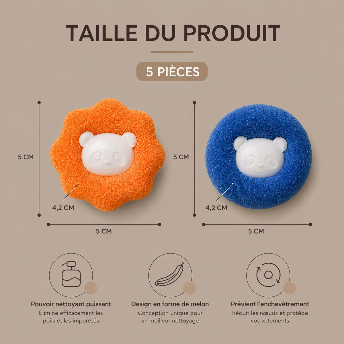 Lot de 5 boules anti-poils