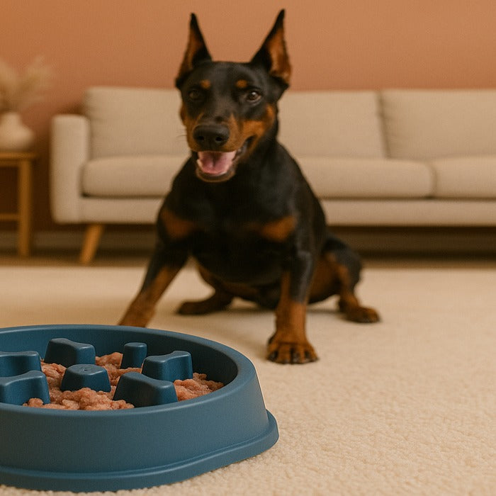 Gamelle anti-glouton ludique stimulante doberman